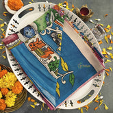 Vriksham Traditional Vishnu Kalyanum Hand Printed Pink Pen Kalamkari Saree-VS4791